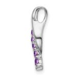 14k White Gold Graduated Amethyst Journey Chain Slide - Image 2