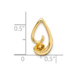 14k 4mm Round Citrine Teardrop Chain Slide - Image 2
