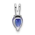 14k White Gold 7x5mm Pear Tanzanite and Diamond Pendant - Image 4