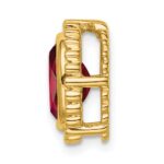 14k 8x6mm Oval Garnet Beaded Edge Chain Slide - Image 2