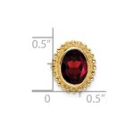 14k 8x6mm Oval Garnet Beaded Edge Chain Slide - Image 3