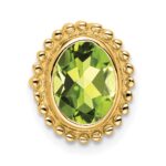 10k Oval Peridot Chain Slide
