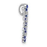 14k White Gold Sapphire and Diamond Snowflake Chain Slide - Image 2