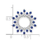 14k White Gold Sapphire and Diamond Snowflake Chain Slide - Image 3