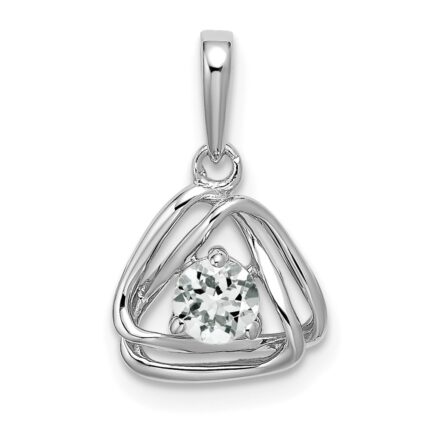 14k White Gold 1/4 carat Lab Grown Diamond VS/SI+ G+ Complete Intertwined Triangle Pendant