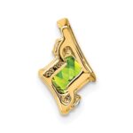 10k Yellow Gold Cushion Peridot and Diamond Chain Slide - Image 2