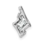 10k White Gold Cushion White Topaz and Diamond Chain Slide - Image 3