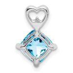 14k White Gold 7mm Cushion February/Amethyst and Diamond Heart Chain Slide - Image 4