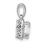 Sterling Silver Rhodium-plated White Topaz and Diamond Pendant - Image 2