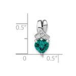 Sterling Silver Rhodium-plated Created Alexandrite/Diamond Pendant - Image 2