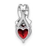 Sterling Silver Rhodium-plated Garnet and Diamond Pendant - Image 3