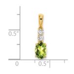 14K 7x5 Oval August/Peridot and Diamond Pendant - Image 2