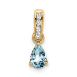 14K 6x4 Pear March/Aquamarine and Diamond Pendant