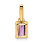 10k Yellow Gold Amethyst and Diamond Pendant - Image 3