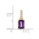 10k Yellow Gold Amethyst and Diamond Pendant - Image 4