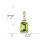 10k Yellow Gold Peridot and Diamond Pendant - Image 2