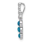 14k White Gold Turquoise Pendant - Image 2