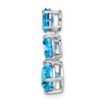 14k White Gold Oval/Pear/Cushion Blue Topaz and Sky Blue Chain Slide - Image 2