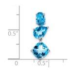 14k White Gold Oval/Pear/Cushion Blue Topaz and Sky Blue Chain Slide - Image 3