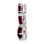 14k White Gold Oval/Pear/Cushion Garnet Chain Slide - Image 2