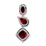 14k White Gold Oval/Pear/Cushion Garnet Chain Slide - Image 4