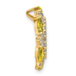 14k 5/8 carat Lab Grown Diamond VS/SI+ G+ and Lab Created Yellow Sapphire Chain Slide Pendant - Image 2