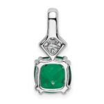 14k White Gold 1/5 carat Lab Grown Diamond VS/SI+ G+ and Lab Created Emerald Complete Pendant - Image 3