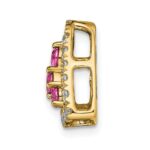 Pure Serenity 14k 3/8 carat Lab Grown Diamond VS/SI+ G+ and Lab Created Pink Sapphire Triangle Pendant - Image 2