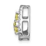 14k White Gold 1/2 carat Lab Grown Diamond VS/SI+ G+ and Lab Created Yellow Sapphire Triangle Complete Chain Slide Pendant - Image 2