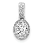 14k White Gold 1/2 carat Lab Grown Diamond VS/S FGH Oval Complete Vintage Pendant