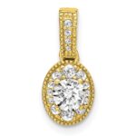 14k 1/2 carat Lab Grown Diamond VS/S IFGH Oval Complete Vintage Pendant