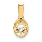 14k 1/2 carat Lab Grown Diamond VS/S IFGH Oval Complete Vintage Pendant - Image 3