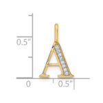 10K Diamond Letter A Initial Pendant - Image 4