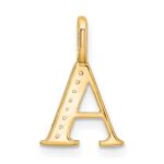 14K Diamond Letter A Initial Pendant - Image 3