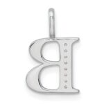 14K White Gold Diamond Letter B Initial Pendant - Image 4