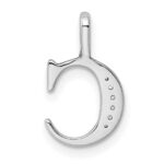 14K White Gold Diamond Letter C Initial Pendant - Image 4