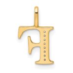 10K Diamond Letter F Initial Pendant - Image 3