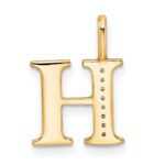 10K Diamond Letter H Initial Pendant - Image 3