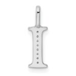 14K White Gold Diamond Letter I Initial Pendant - Image 4