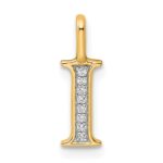 14k Diamond Letter I Initial Pendant