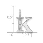 14K White Gold Diamond Letter K Initial Pendant - Image 3