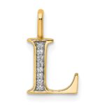 10K Diamond Letter L Initial Pendant