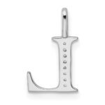 14K White Gold Diamond Letter L Initial Pendant - Image 4