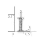 14K White Gold Diamond Letter L Initial Pendant - Image 3