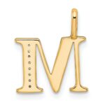 10K Diamond Letter M Initial Pendant - Image 3