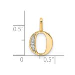 14k Diamond Letter O Initial Pendant - Image 4