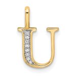 10K Diamond Letter U Initial Pendant