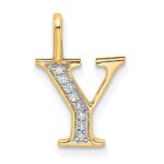 14k Diamond Letter Y Initial Pendant