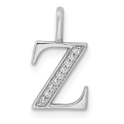 14K Diamond Letter Z Initial Pendant