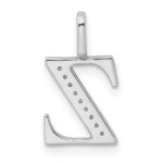 14K White Gold Diamond Letter Z Initial Pendant - Image 4